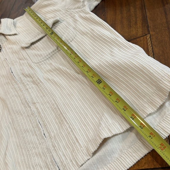 Vintage Anchor Blue Corduroy Shirt Relaxed Oversized jacket cream beige sz L - Picture 7 of 12